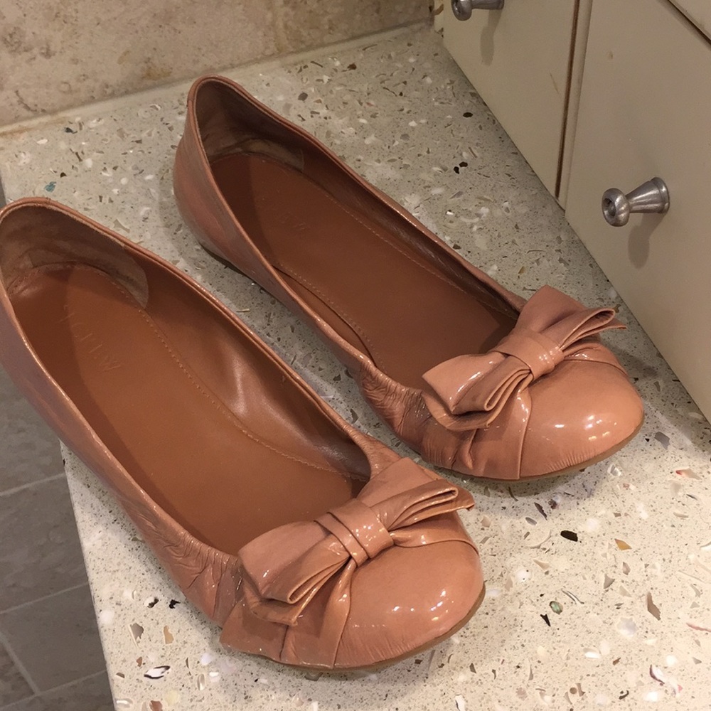 J Crew Tan Ballet Flats Size 8.5 GUC